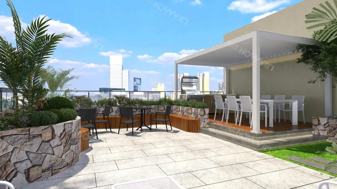 modern pergola with clear roof
