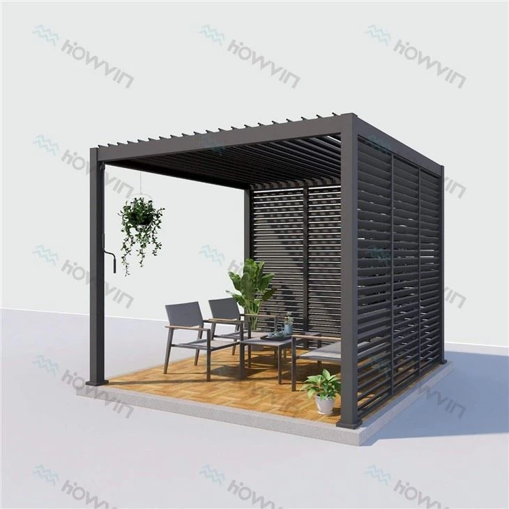 Metal Pergola With Retractable Roof And Sides