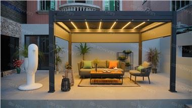 HOWVIN Outdoor Metal Pergola z baldachimem wodoodporna i dobra do cienia